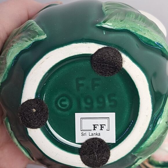 Fitz & Floyd Magnolia Blossom Cream Sugar with Lid Spoon 1995 - Picture 3 of 7